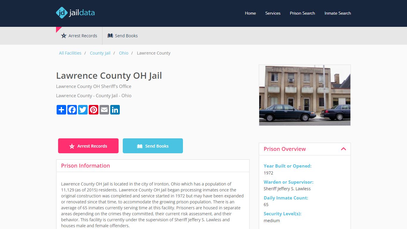 Lawrence County OH Jail Inmate Search and Prisoner Info - Ironton, OH